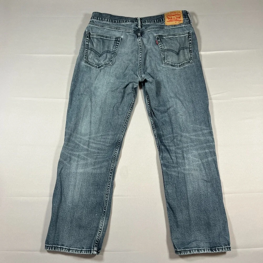 Levi's Straight Leg Jeans Mens 34x29 Blue Denim Medium Wash Low Rise Zip Fly